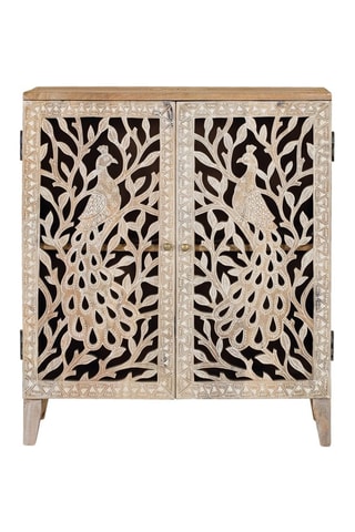 Commode 2 portes en bois de manguier - 66 x 77 x 30 cm