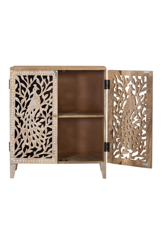 Commode 2 portes en bois de manguier - 66 x 77 x 30 cm