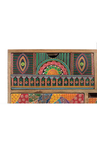 Commode 10 tiroirs en manguier - 70 x 90 x 30 cm