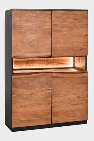 Buffet 4 portes - Naturel et noir