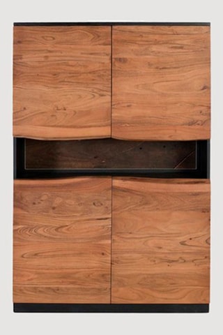 Buffet 4 portes - Naturel et noir