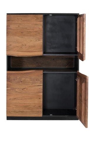 Buffet 4 portes - Naturel et noir