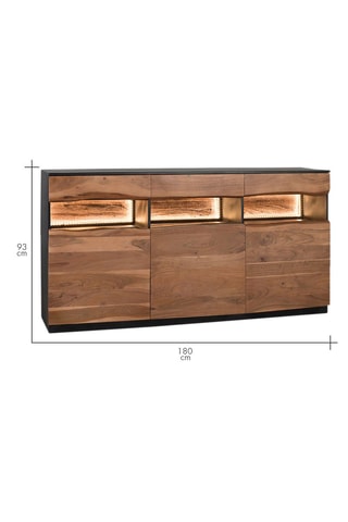 Buffet 3 portes - Naturel et noir