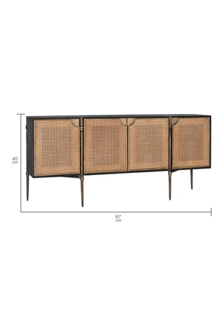 Buffet 4 portes en manguier - 185 x 40 x 87 cm