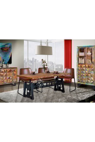 Buffet 3 portes en bois recyclé - 150 x 90 x 40 cm