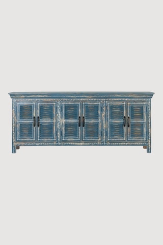Buffet 6 portes en bois de manguier - 184 x 76 x 36 cm