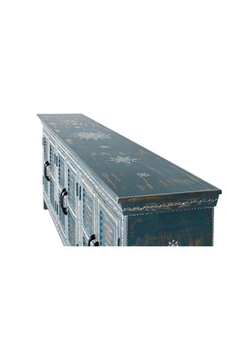 Buffet 6 portes en bois de manguier - 184 x 76 x 36 cm