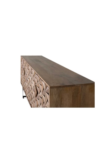 Buffet 4 portes en bois de manguier - 177 x 74 x 40 cm