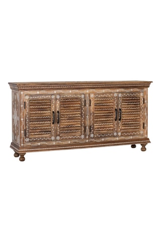 Buffet 4 portes en bois de manguier - 152 x 78 x 36 cm
