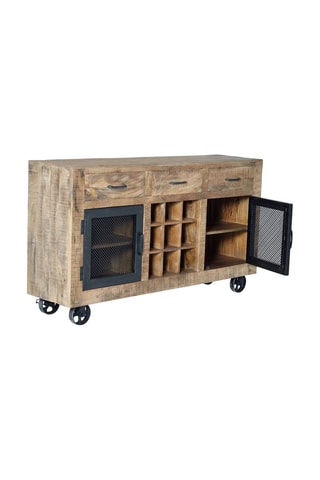 Buffet 2 portes en bois de manguier - 150 x 38 x 85 cm