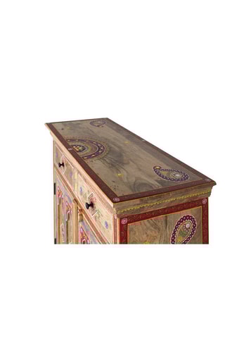 Buffet 2 portes et 2 tiroirs en bois de manguier - 90 x 90 x 38 cm