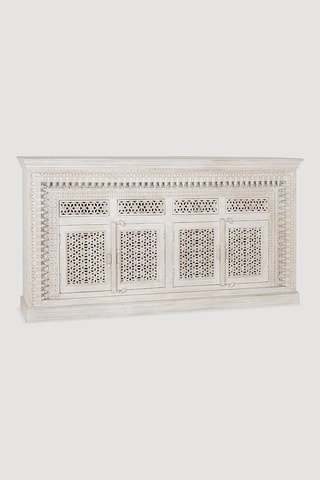 Buffet 4 portes en bois de manguier - 190 x 100 x 40 cm