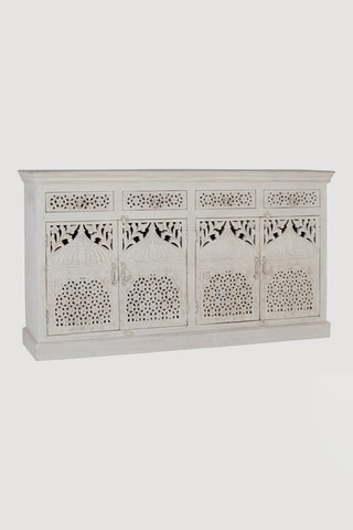 Buffet 4 portes en bois de manguier - 180 x 90 x 40 cm