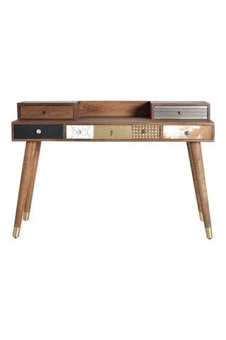 Bureau 5 tiroirs en bois de manguier - 130 x 45 x 88 cm