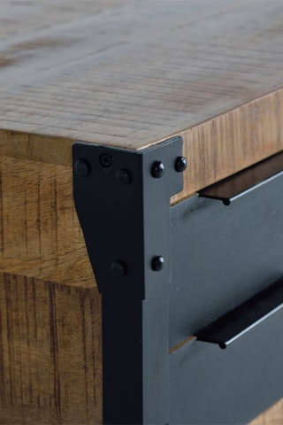 Bureau 4 tiroirs - Naturel et noir