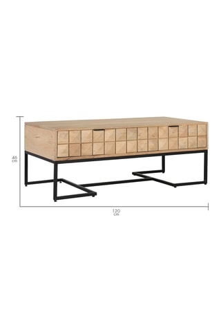 Table basse en manguier - 46 x 120 x 60 cm