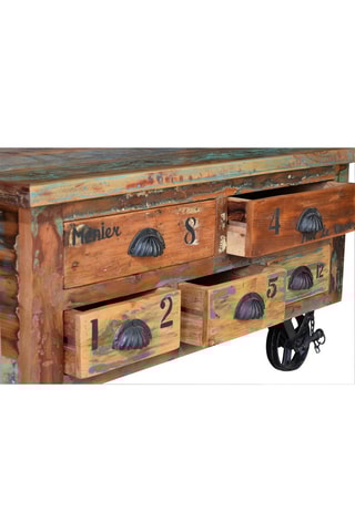 Table basse 2 abattants en bois recyclé - 90 x 40 x 90 cm