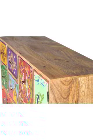 Meuble de rangement 1 porte Naturel et multicolore