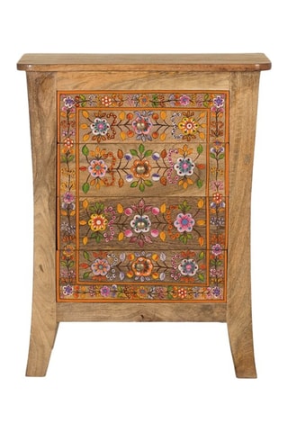 Table de chevet 4 tiroirs - Naturel