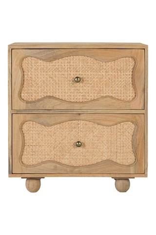 Table de chevet 2 tiroirs en manguier - 60 x 65 x 40 cm