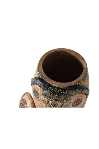 Sculpture d'éléphant en bois de manguier - 35 x 56 x 28 cm