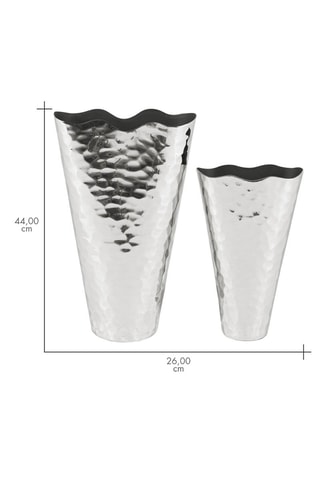 2 vases - 31/40 cm - Argenté
