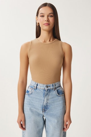 Camisola de alças - Castanho