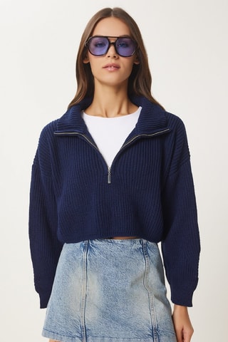 Camisola regular - Azul-marinho