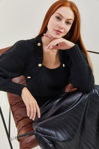 Camisola regular - Preto