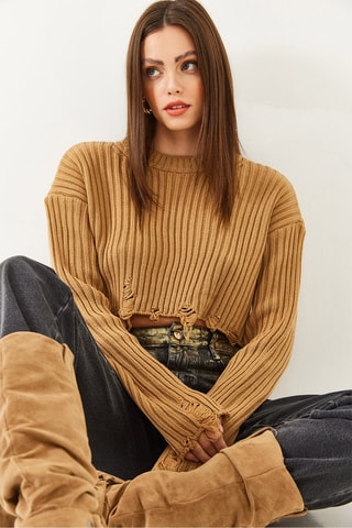 Camisola regular - Camel