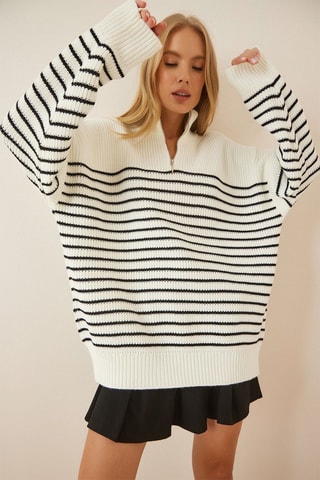 Camisola - Cru e preto