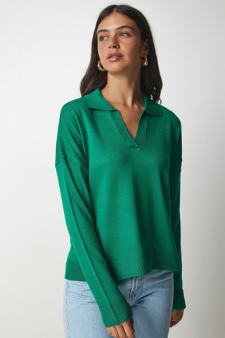Camisola regular - Verde-escuro