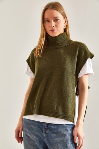 Camisola sem mangas - Caqui