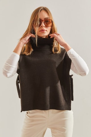 Camisola sem mangas - Castanho