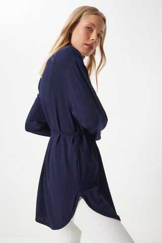 Casaco comprido - Azul-marinho