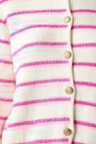 Casaco de malha - Cru e fúcsia