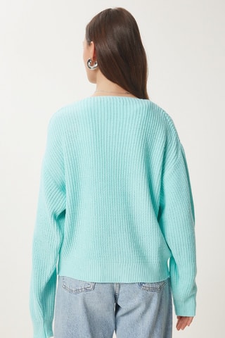 Casaco de malha oversize - Verde-água