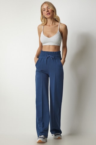 Calças de treino de cintura alta - Azul-marinho