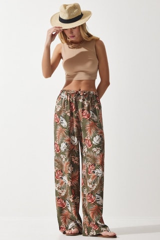 Calças palazzo - Caqui