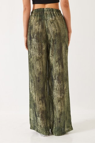 Calças wide legs - Verde-escuro