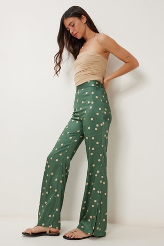 Calças wide legs - Caqui