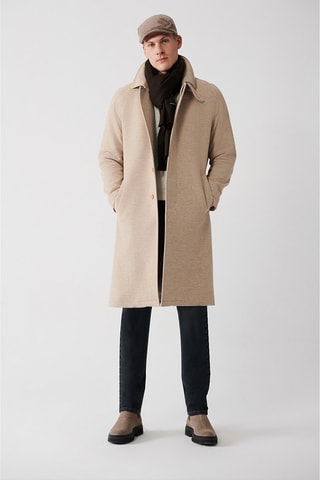 Sobretudo em lã - Bege