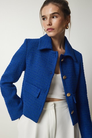 Castanho em tweed - Azul real