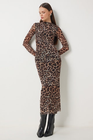 Vestido justo - Castanho