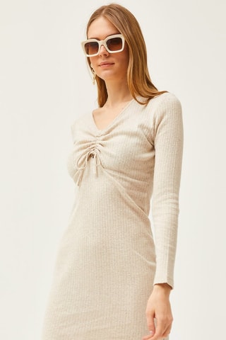 Vestido-camisola - Bege