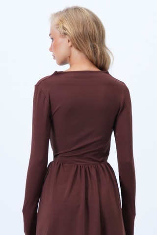 Vestido estilo patinadora - Castanho