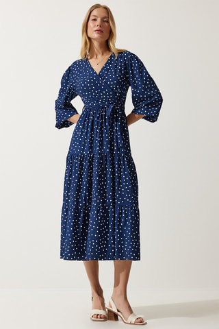 Vestido midi - Azul marinho