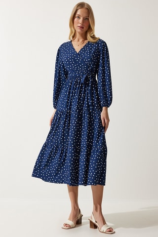 Vestido midi - Azul marinho