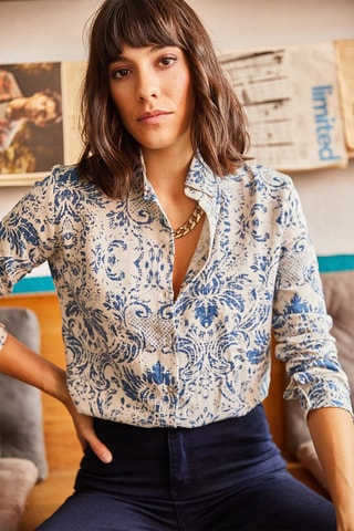 Camisa - Cru e azul