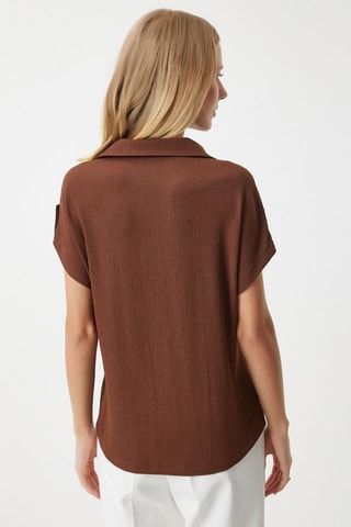 Camisa oversize - Castanho